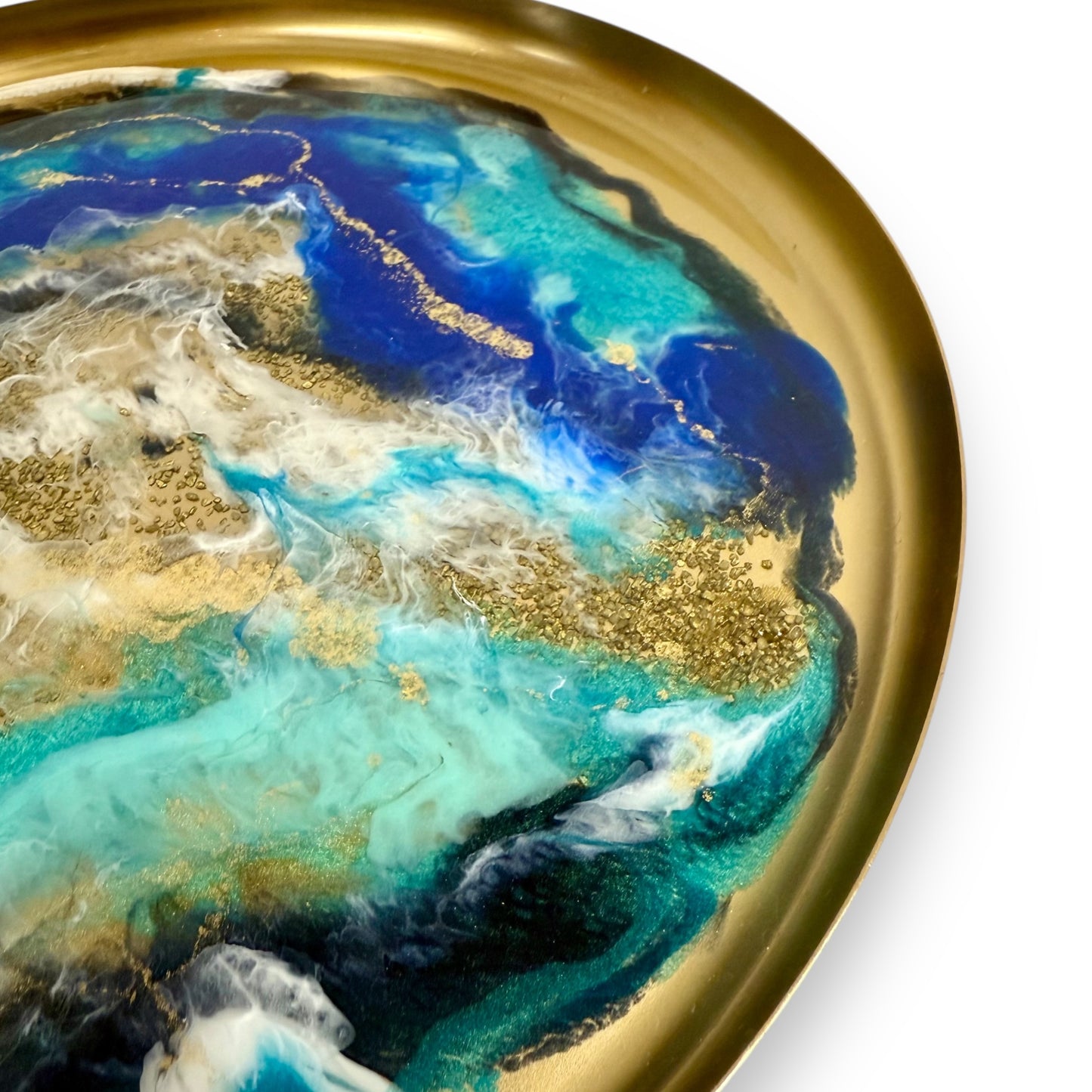 Tablett Resin - Shades of the ocean, Gold