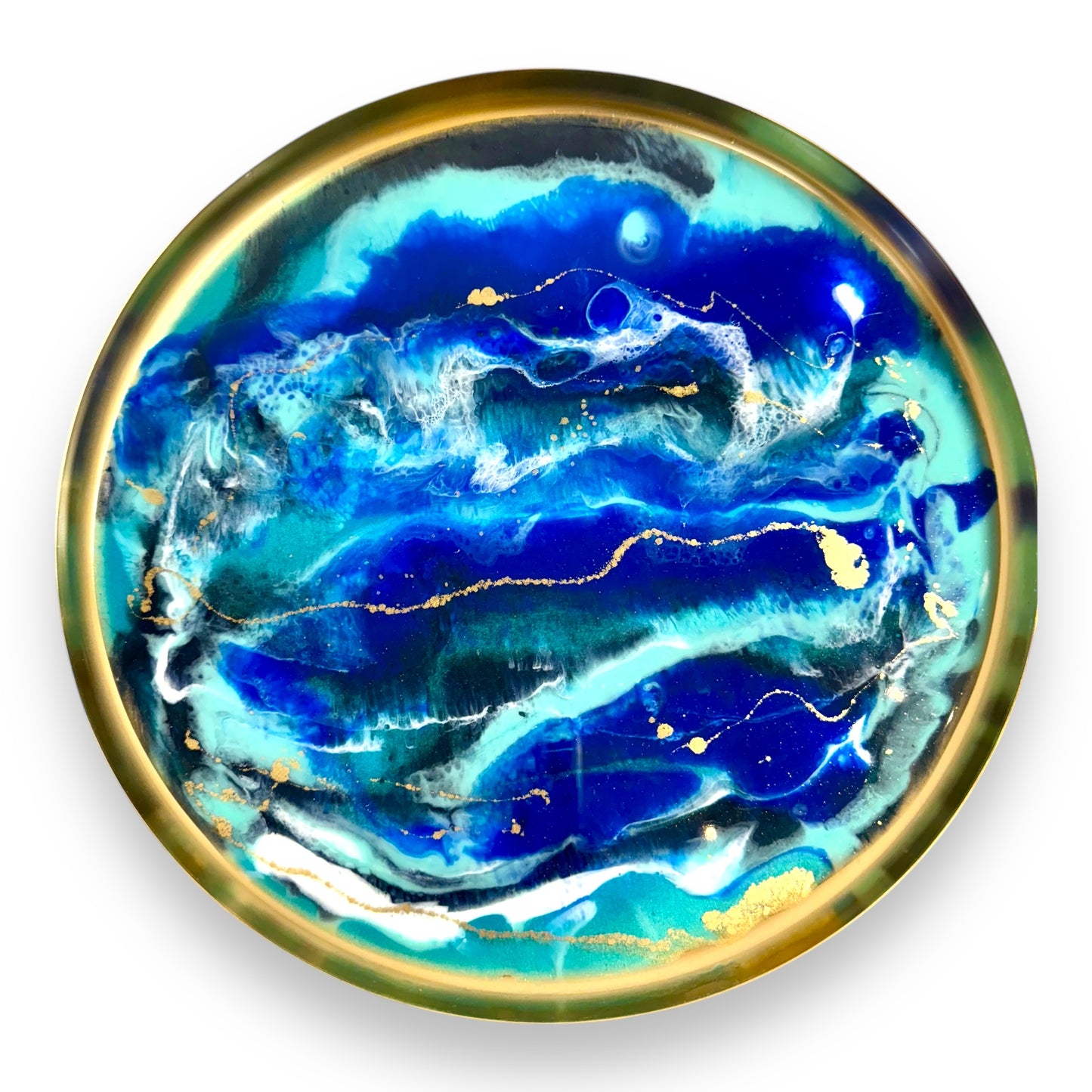 Tablett Resin - Shades of the ocean, Gold