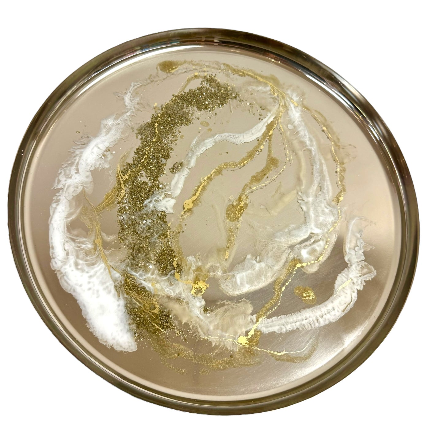Tablett Resin - Shine bright, silber