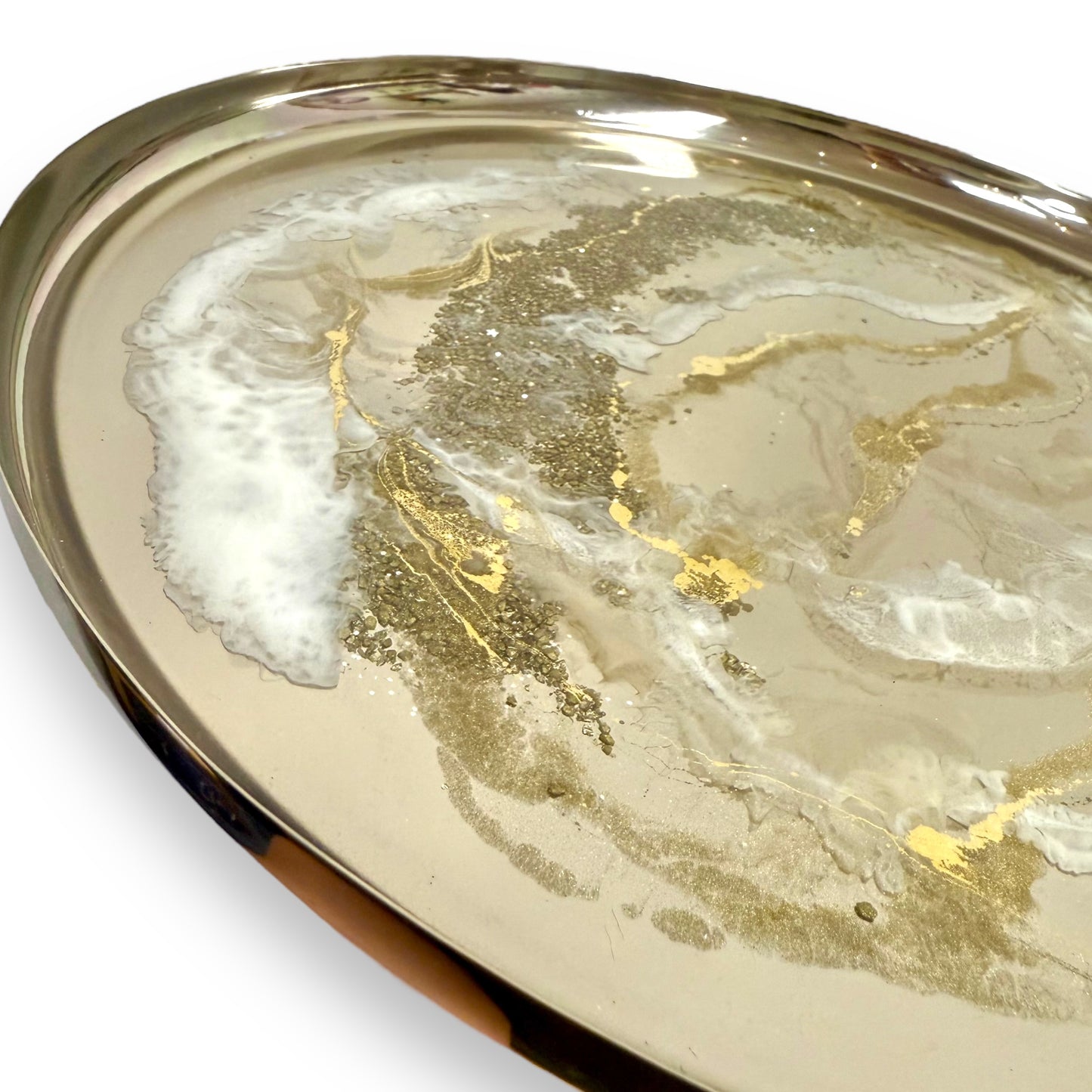 Tablett Resin - Shine bright, silber