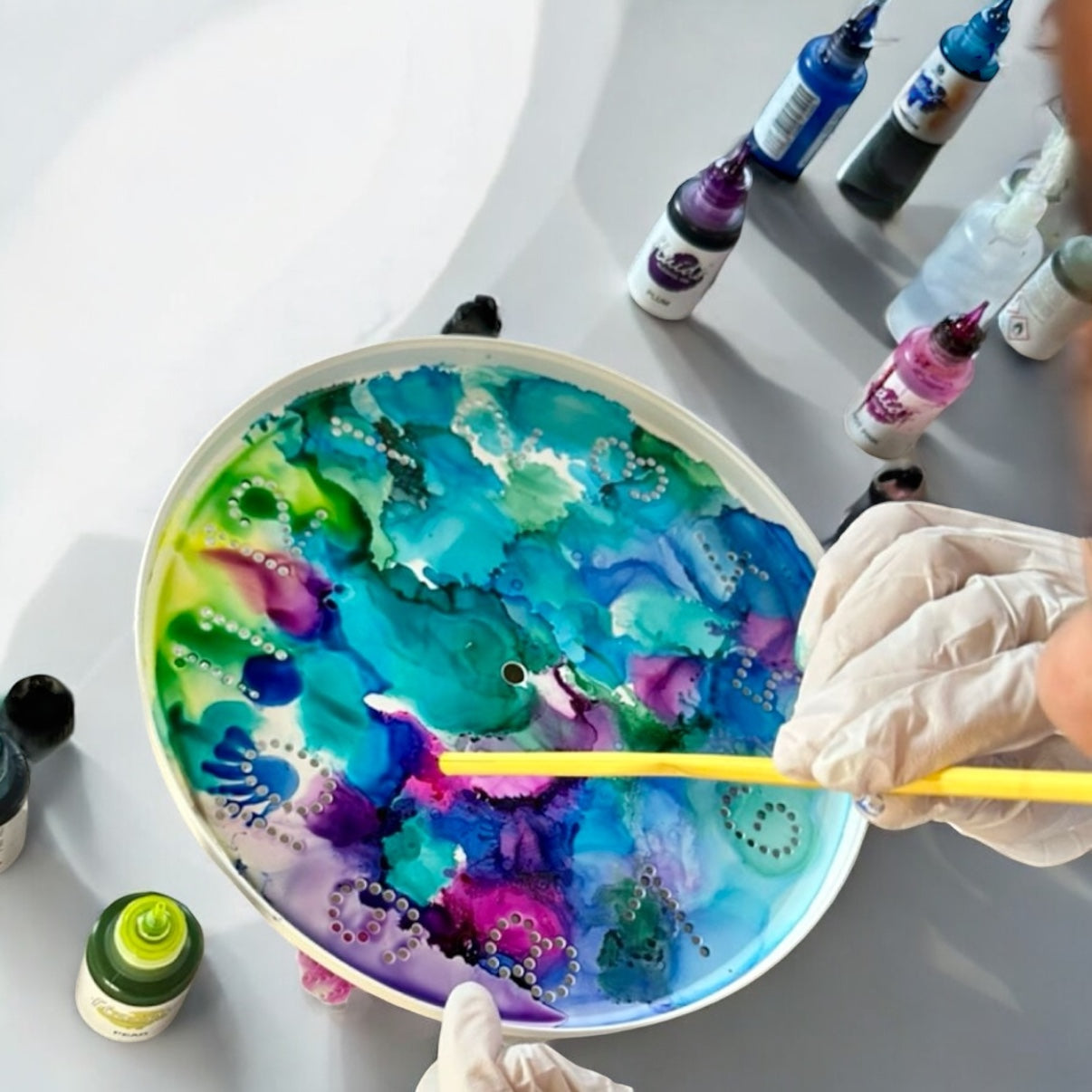 🌈 Farbzeit - dein Uhrendesign mit Alcohol Inks