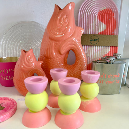 Kerzenhalter „Sorbet Pop“ – handgegossen aus Jesmonite