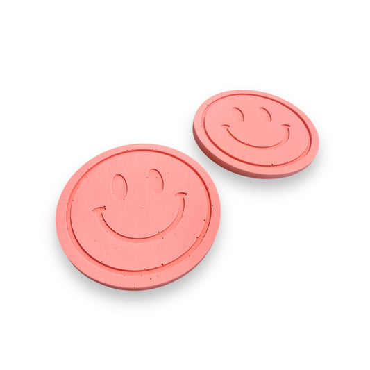 Jesmonite Untersetzer Smile, 2er-Set - Lachs