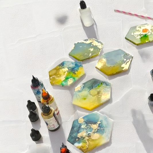 🌈 Coaster Art – dein Untersetzer-Set mit Alcohol Inks