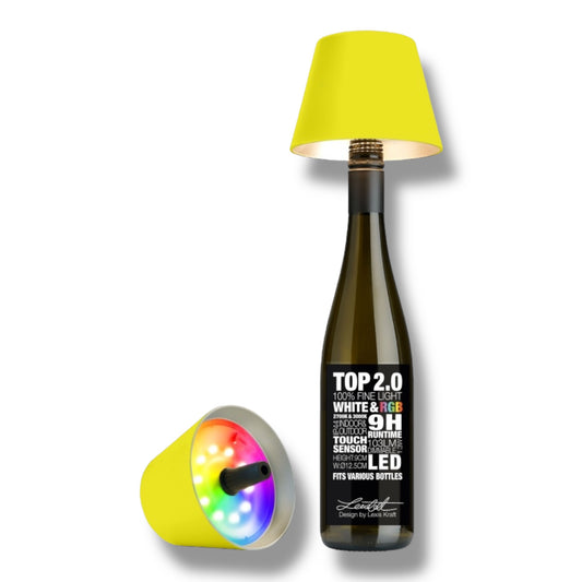 Top 2.0 LED RGBW-Akku-Flaschenleuchte, neongelb