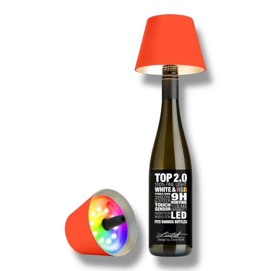 Top 2.0 LED RGBW-Akku-Flaschenleuchte, neonorange
