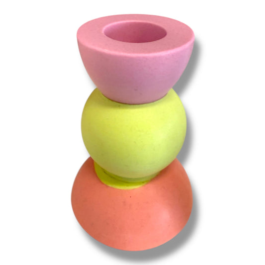 Kerzenhalter „Sorbet Pop“ – handgegossen aus Jesmonite