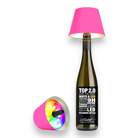 Top 2.0 LED RGBW-Akku-Flaschenleuchte, neonpink