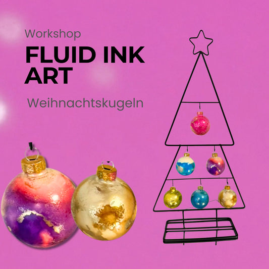 Fluid Ink Art - Weihnachtskugeln