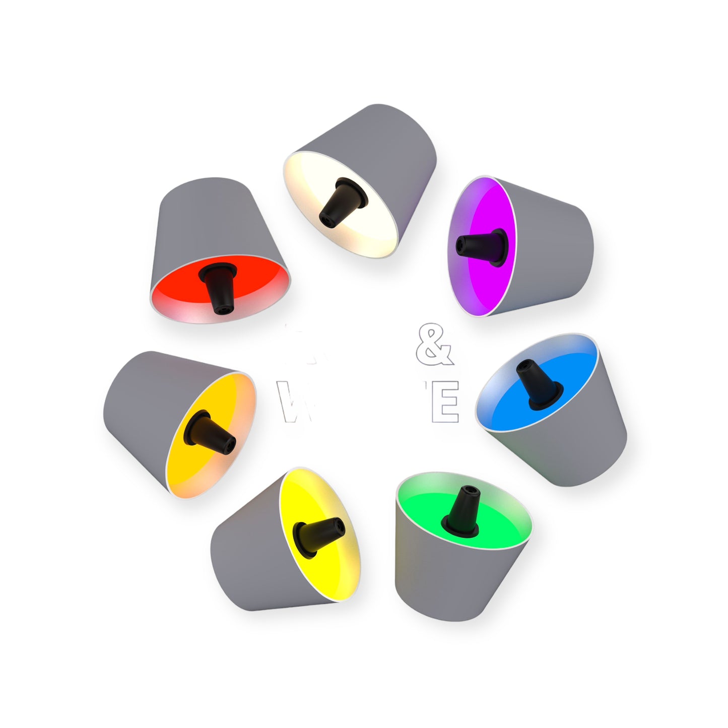 Top 2.0 LED RGBW-Akku-Flaschenleuchte, grau