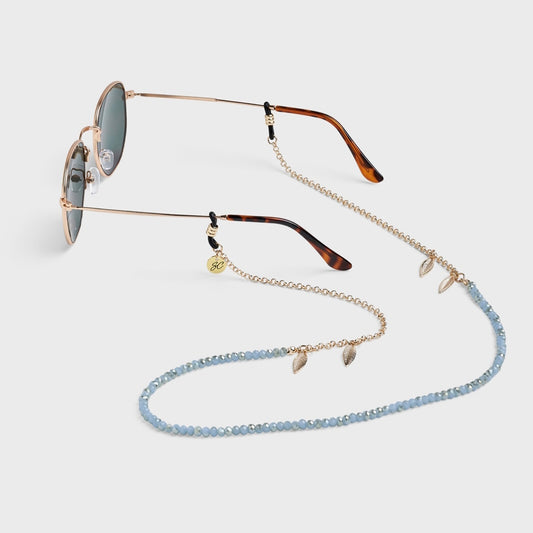 Brillenkette, Beat it - hellblau + gold