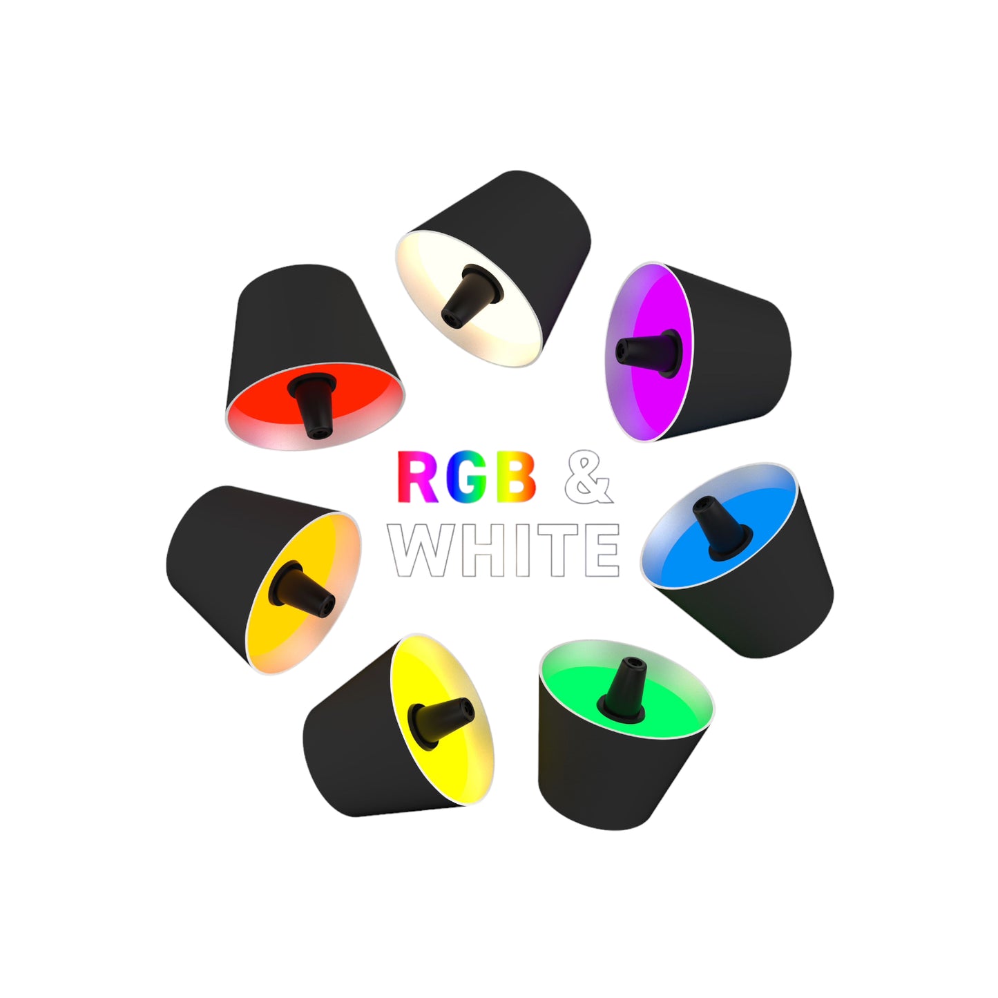 Top 2.0 LED RGBW-Akku-Flaschenleuchte, schwarz
