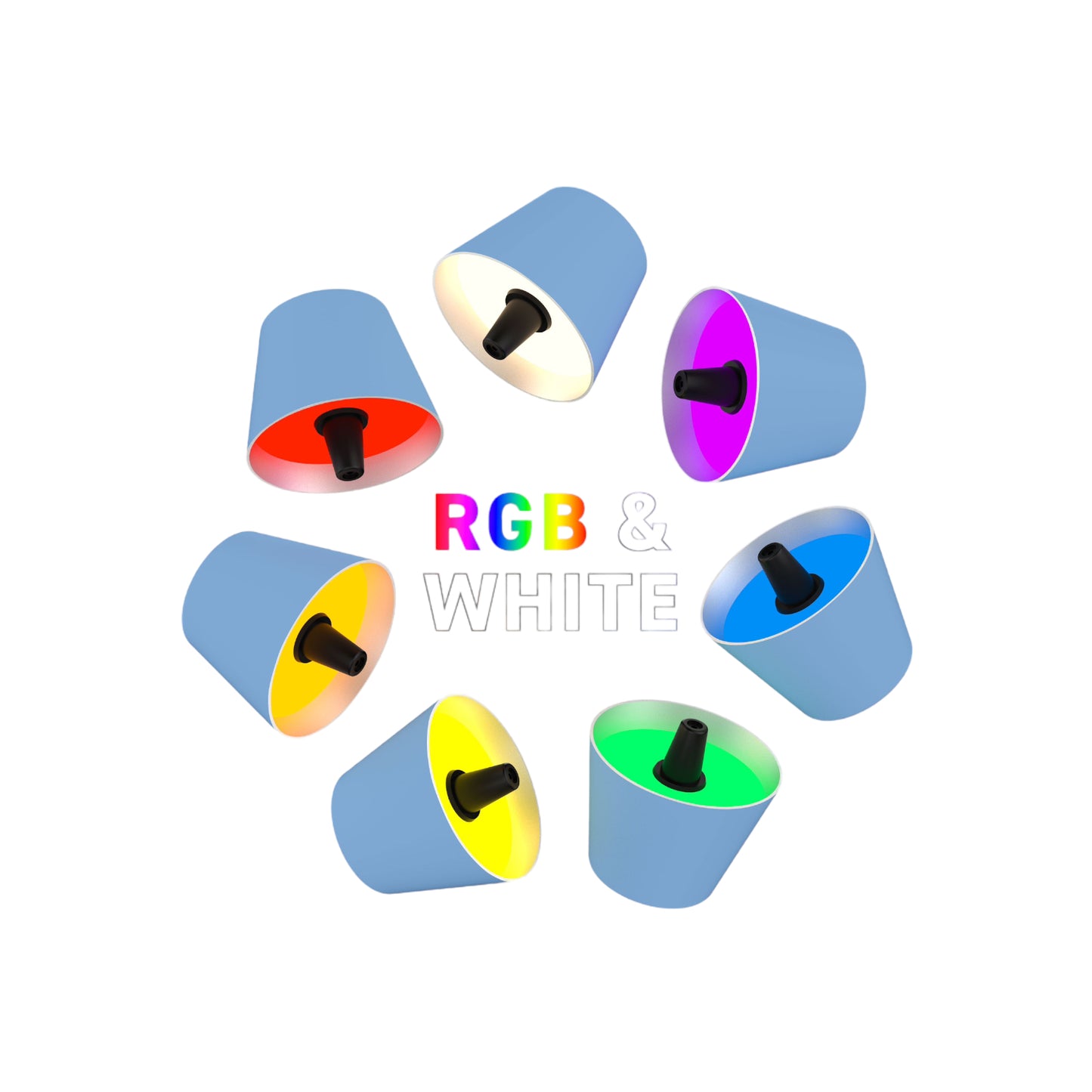 Top 2.0 LED RGBW-Akku-Flaschenleuchte, blau