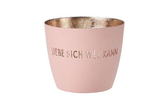 Madras Windlicht - Liebe sich wer kann, blush