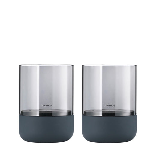 CALMA 2er Set Windlichter S, Grey