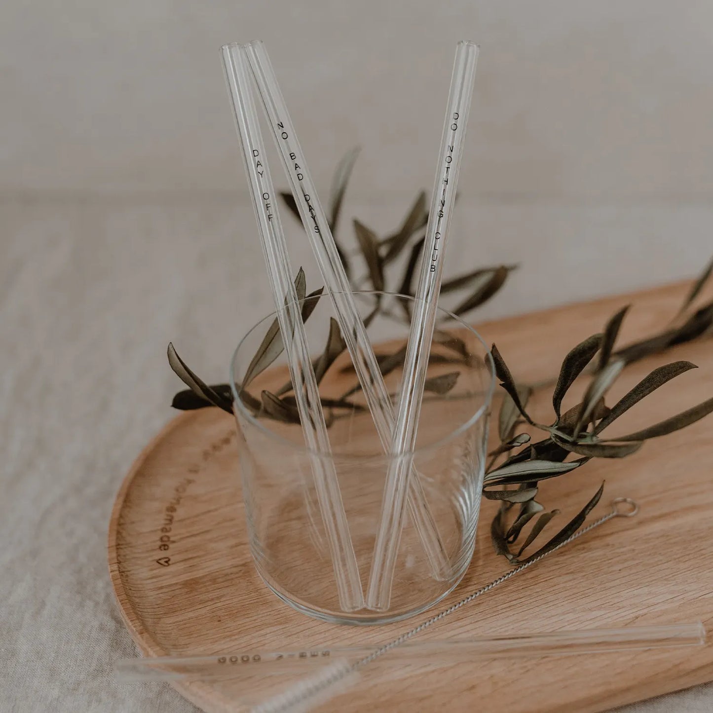Glas-Strohhalme, 4er Set - Quotes