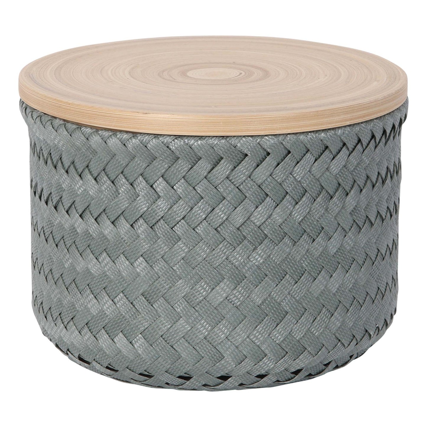 Aufbewahrungskorb mit Deckel, high XS, eucalyptus