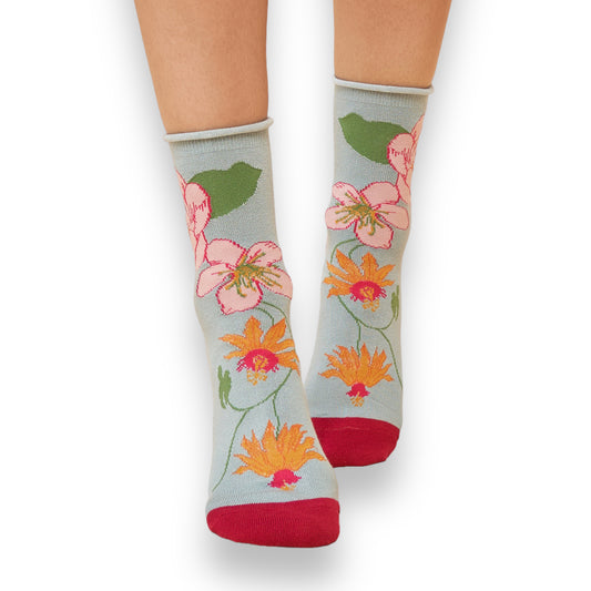 Socken - Flora, Blau