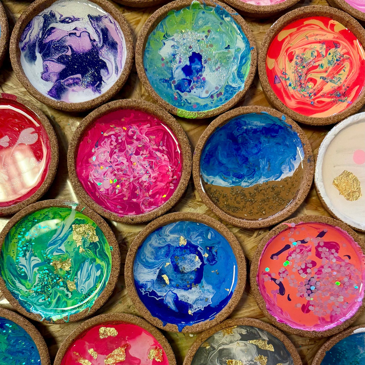 🎨 Acrylic Pouring - Untersetzer