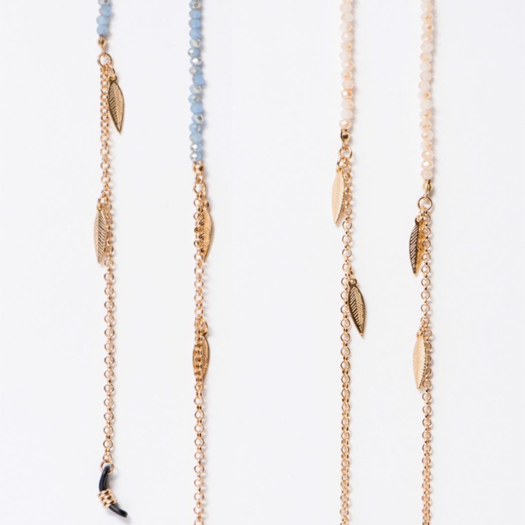 Brillenkette, Beat it - hellblau + gold