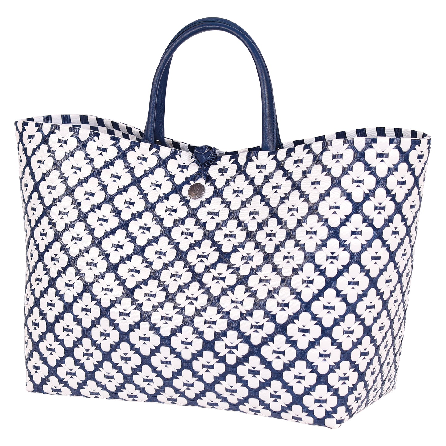 Motif Bag Shopper - navy & white