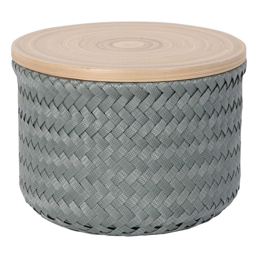 Aufbewahrungskorb mit Deckel, high XS, eucalyptus