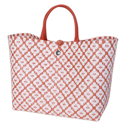 Motif Bag Shopper - rust & white