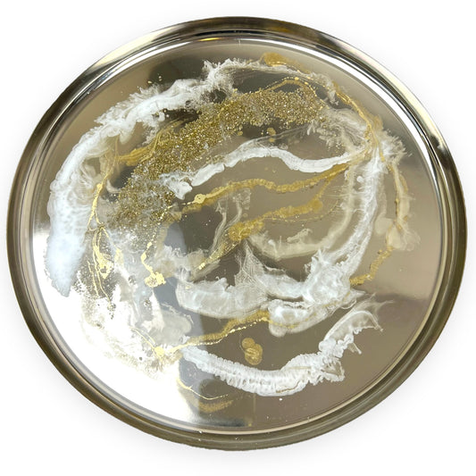 Tablett Resin - Shine bright, silber